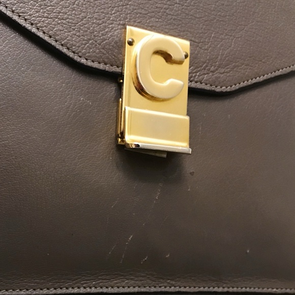 Celine Paris C Logo 1970s Grey Calfskin Leather Clutch Pouch Bag - Picture 8 of 8